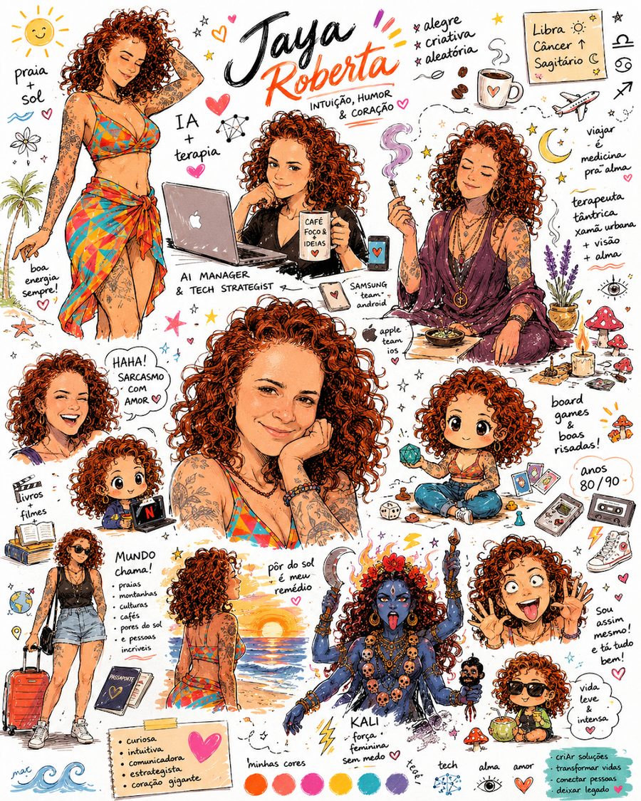Mosaico de caricaturas de Jaya